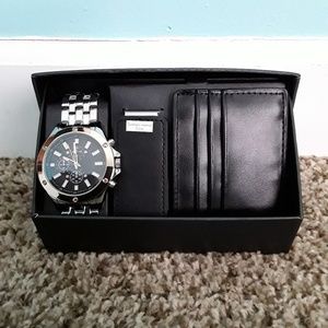 NEW Men's Watch Gift Set with Wallet & Money Clip